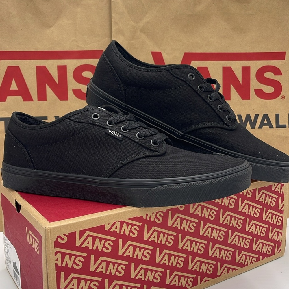 Vans Women’s Black Canvas Sneakers Atwood (Canvas) Black/Black
VN000TUY186 - Picture 7 of 16
